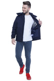 Navy Blue High Neck Detachable Hood