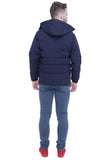 Navy Blue High Neck Detachable Hood